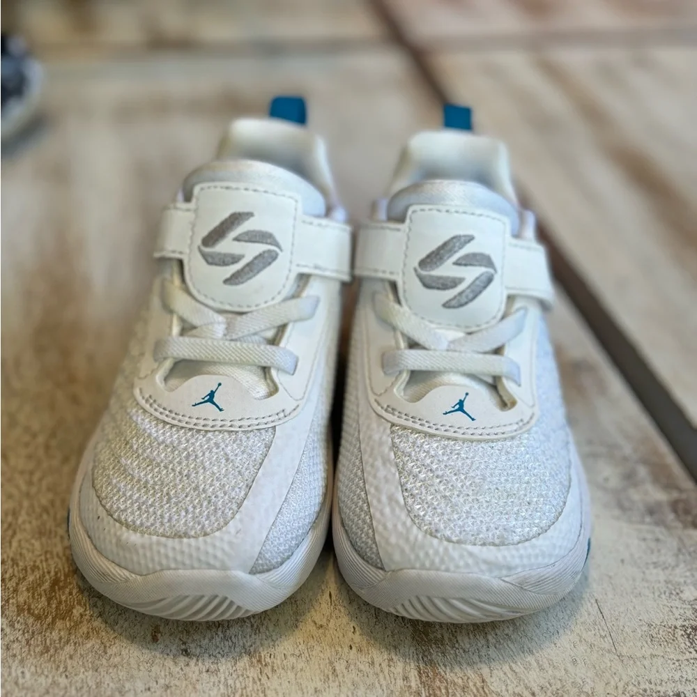 Nike Size 7c Baby (TD)Air Jordan Luka 1 “Legend Of 7” White/Aqua AR6085-104 Used